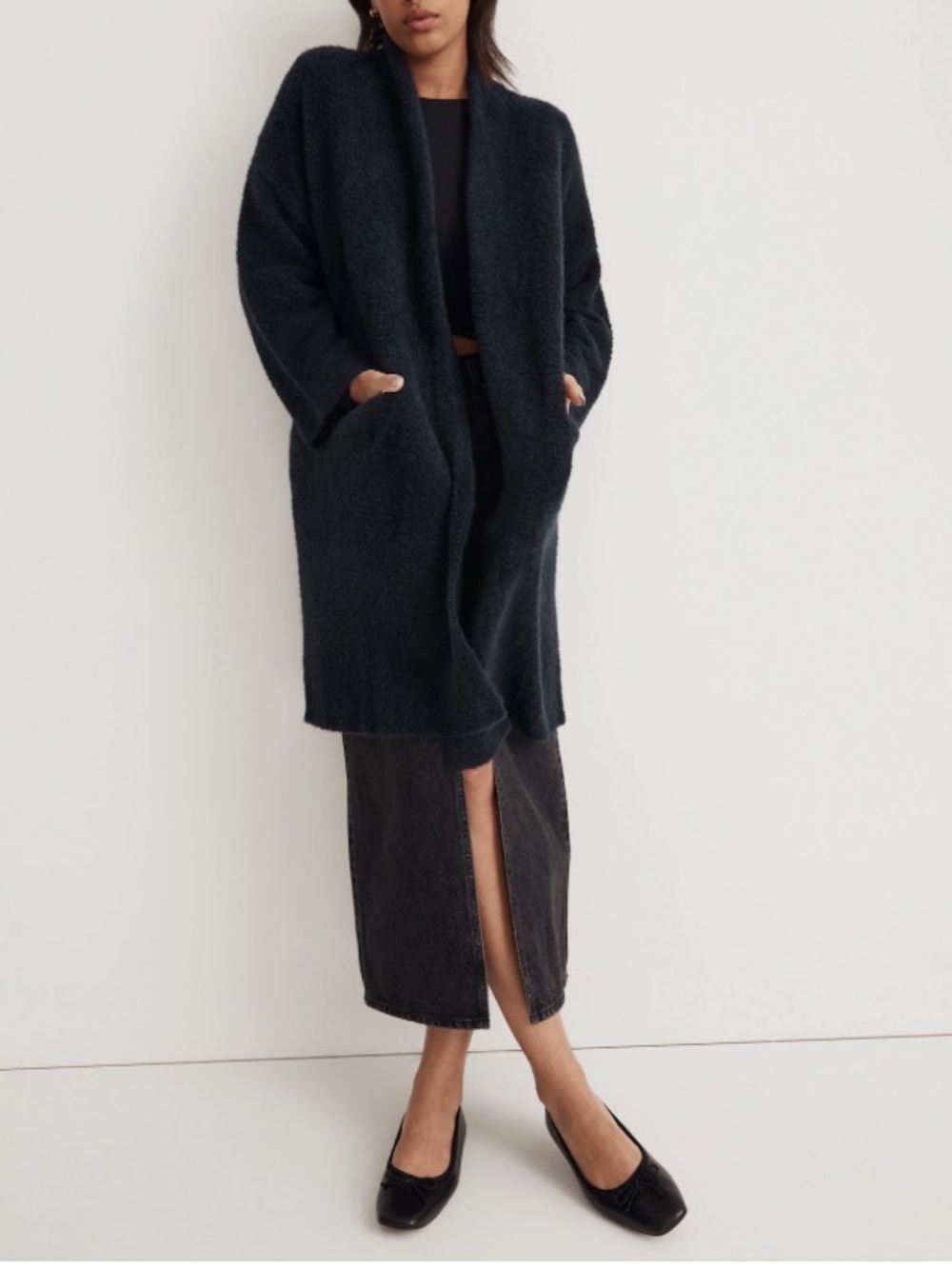 MADEWELL • Shawl-Collar Cardigan Duster Sweater